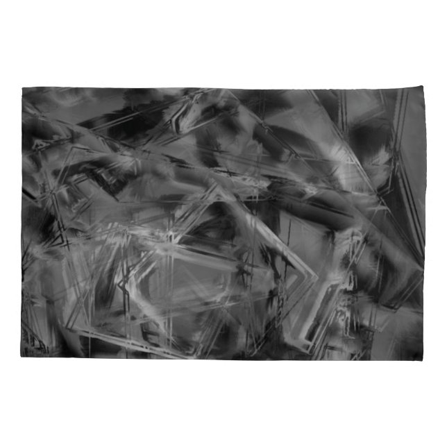 Quadrados torcidos, cinzas e pinceladas pretas (Traseira-Esquerda)