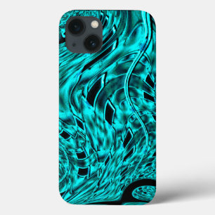 Quadrados tortos espelhados em cor ciano ou azul