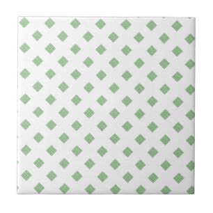 Quadrados verdes e brancos do Azulejo cerâmico