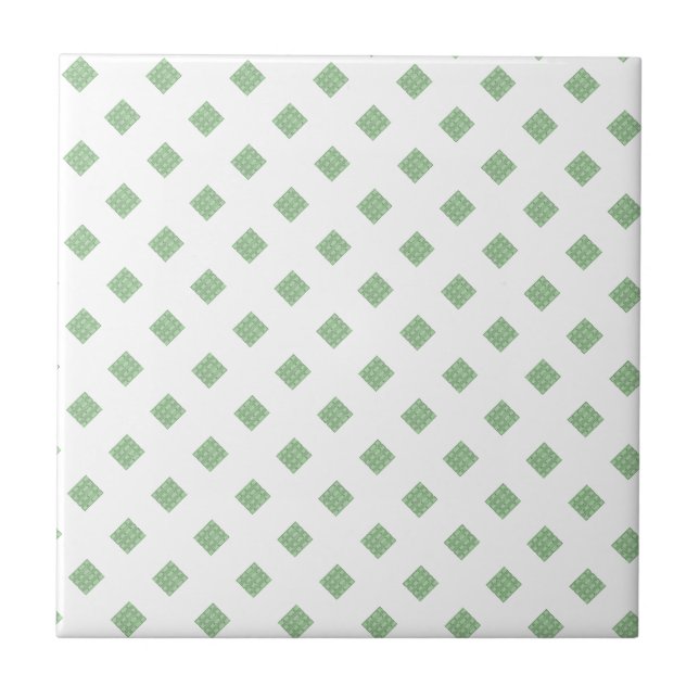 Quadrados verdes e brancos do Azulejo cerâmico (Frente)