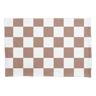 Quadrados xadrez marrom mocha branco geométrico re