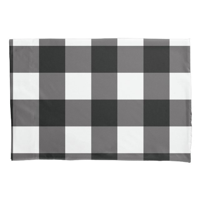 Quadrados Xadrez Preto e Branco Plaid de Búfalo (Frente)