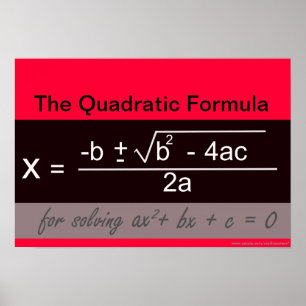 Quadratic Formula Math Poster