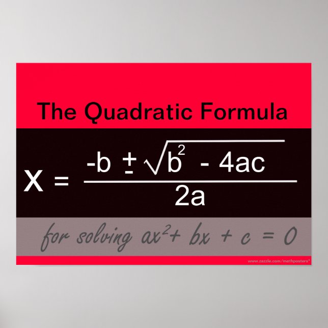 Quadratic Formula Math Poster (Frente)