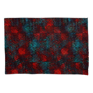 Quadriculados riscados em azul claro cor vermelho