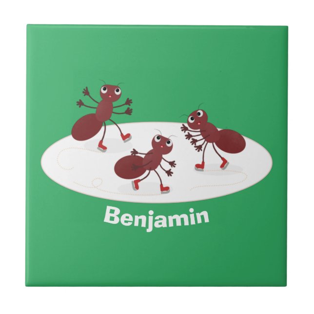 Quadrinhos de gelo de formigas vermelhas felizes (Frente)