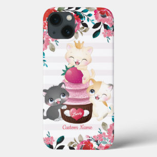 Quadrinhos Quimsos De Cartoon Floral Gatos Cupcake