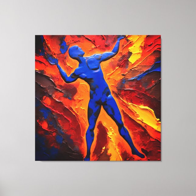 Quadro Abstrato em Canvas O Construtor dos Átomos (Frente)