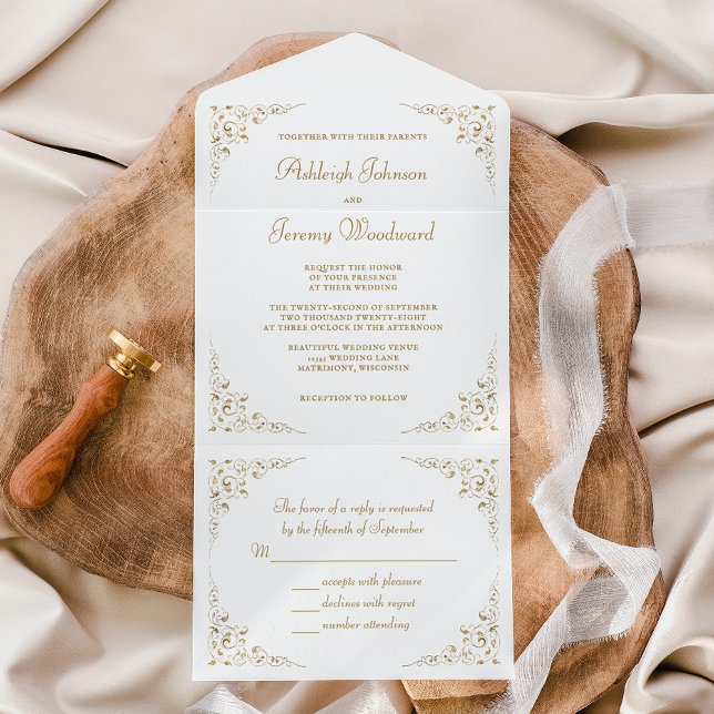 Quadro Botânico de Vintage do Script Dourado Elega (Criador carregado)
