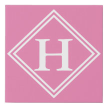 Quadro branco cor-de-rosa monograma, Canvas invers
