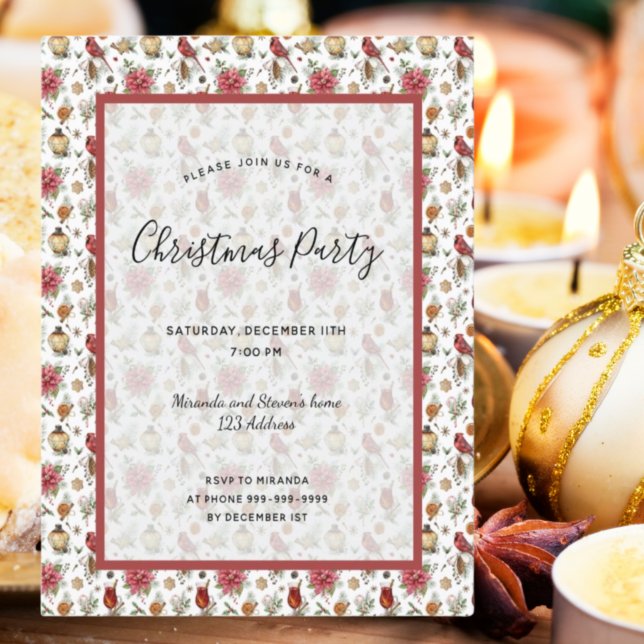 Quadro branco vermelho da festa de Natal do Orçame (Criador carregado)