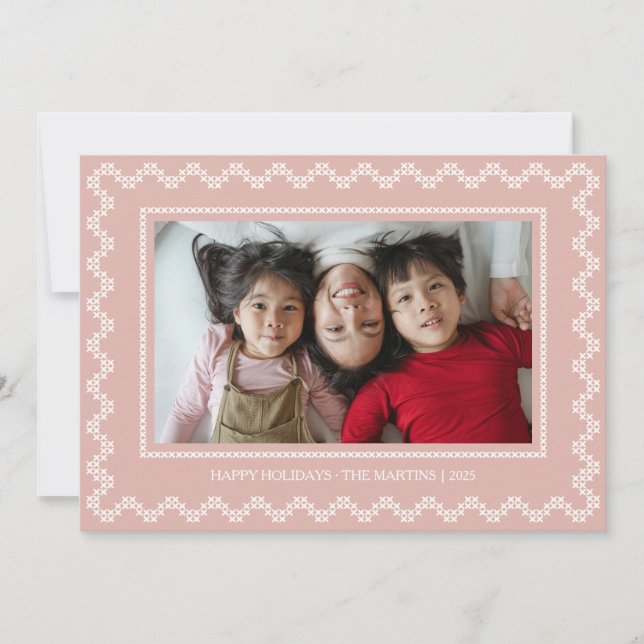 Quadro cruzado, feriados felizes Cartão de Natal (Frente)