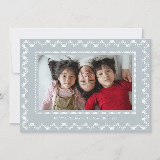 Quadro cruzado, feriados felizes Cartão de Natal (Frente)