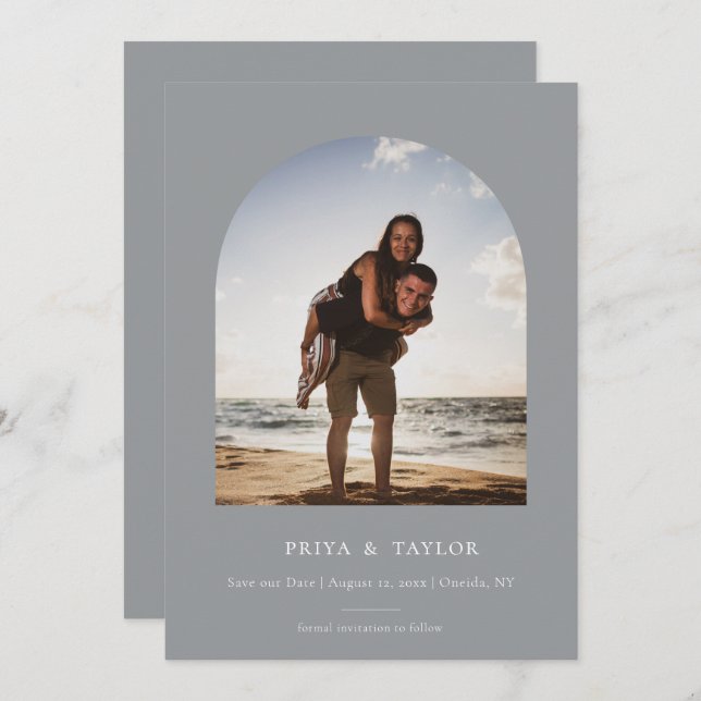 Quadro de Arco Moderno Flat Salvar O Cartão com fo (Frente/Verso)