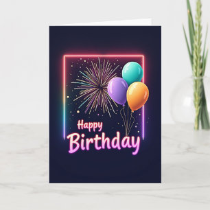 Quadro de Cartão de Aniversário Luminoso