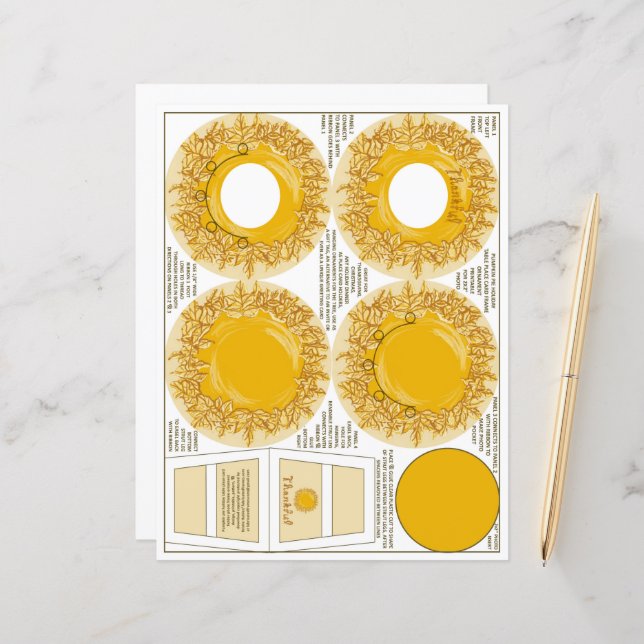 Quadro de Cartão de Mesa de Ação de Graças de Abób (Frente/Verso In Situ)