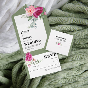 Quadro de casamento com eucalipto e rosas rosa