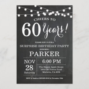 Quadro de Convite de 60.º Aniversário para Surpres