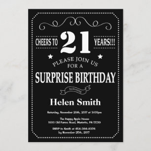 Quadro de Convite para aniversário de 21 anos Surp