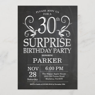 Quadro de Convite para aniversário de 30 anos Surp