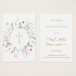 quadro de flores silvestres Primeiro cartão de mem