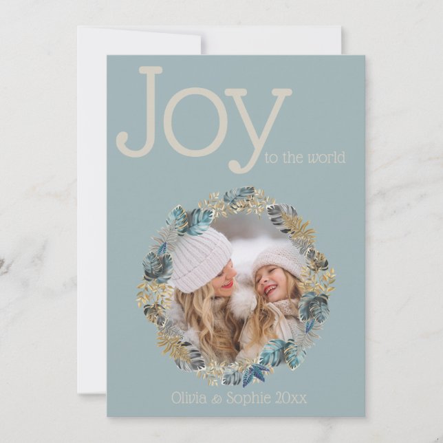 Quadro de Fotografias de Folhagem Azul de Natal Tr (Frente)