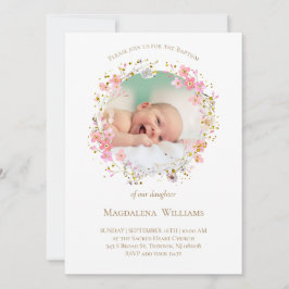 quadro de fotos da coroa das flores | Convite Bapt