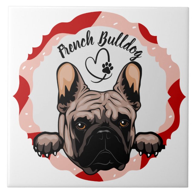 Quadro de fotos personalizado do Bulldog Francês (Frente)