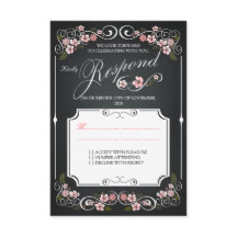 Quadro de giz floral vintage Bold casamento RSVP