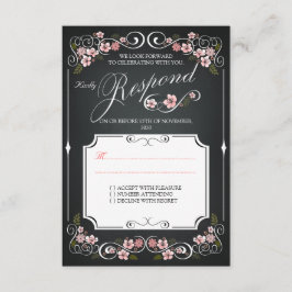 Quadro de giz floral vintage Bold casamento RSVP