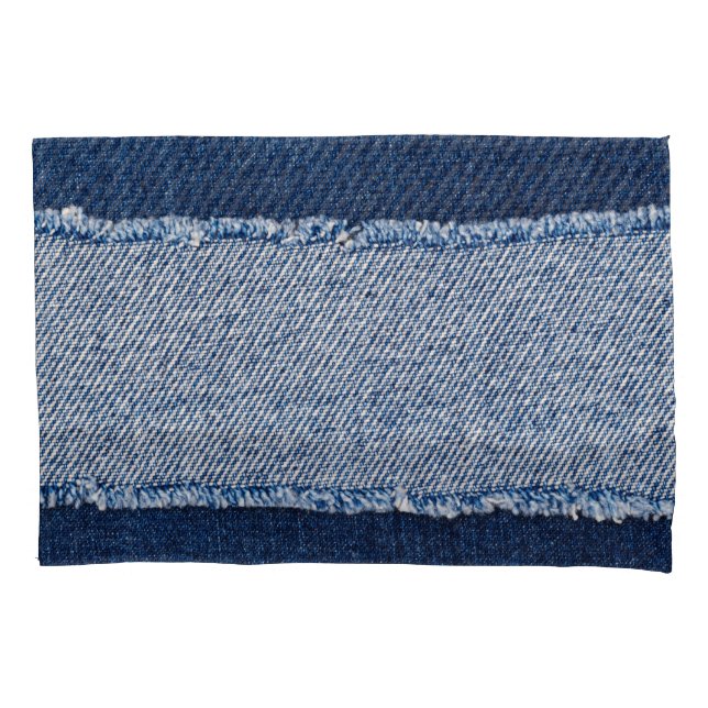 Quadro de jeans azuis com borda denim. (Frente)