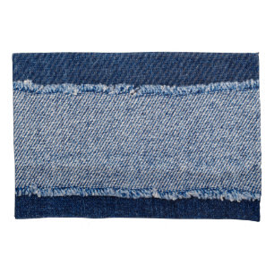 Quadro de jeans azuis com borda denim.