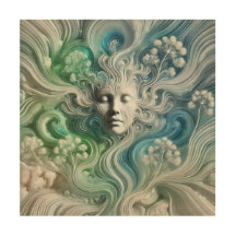 Abstrato Dreamlike Face com Elementos da Natureza