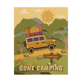 Quadro De Madeira Acabou-se o acampamento da Wood Wall Art