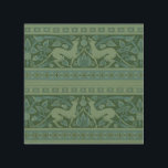 Quadro De Madeira Art Deco Nouveau Cão Natureza Padrão Animal<br><div class="desc">Art Nouveau - animais - Este padrão botânico rico em azul-nouveau para cães é um padrão antigo baseado no design dos anos 1800 do médio William Burgers.</div>