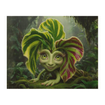 Arte de Muro de Madeira de Plantas Tropicais