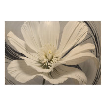 Arte de Parede Floral Branca Elegante