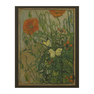 Quadro De Madeira Borboletas e papagaios de Vincent van Gogh