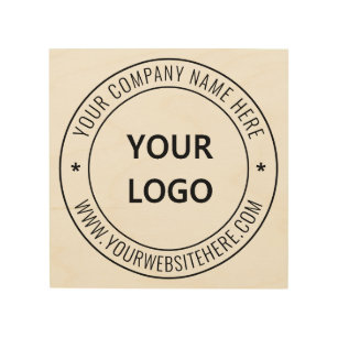 Quadro De Madeira Carimbo da empresa de logotipo comercial personali