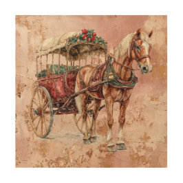 Quadro De Madeira Cavalo e Vagão