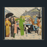 Quadro De Madeira Cena da Rua Art Deco<br><div class="desc">A cena da rua Art Deco com a moda da mulher do Deco.</div>