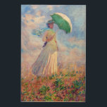 Quadro De Madeira Claude Monet - Mulher com Parasol virada para a di<br><div class="desc">Estudo de uma Figura ao ar livre,  também conhecida como Mulher com Parasol/Guarda-chuvas virada para a direita. Por Claude Monet em 1886.</div>