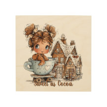 Cute Gingerbread Girl in Teacup Christmas 