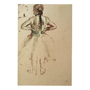 Quadro De Madeira Dançarino de Edgar Degas   visto da parte traseira