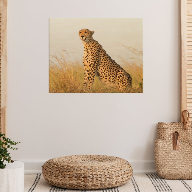 Quadro De Madeira Foto do amante do gato Cheetah (Criador carregado)