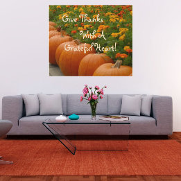Quadro De Madeira Girassóis Grateful e Pumpkin Wood Art"