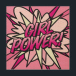 Quadro De Madeira GIRL POWG DIFERENTE Retro Bic Book Pop Art<br><div class="desc">Um design de pop de arte legal,  moderno e divertido dos quadrinhos que coloca o wham,  zap,  pow em sua casa e no seu dia. Desenvolvido pela ComicBookPop © em www.zazzle.com/comicbookpop*</div>