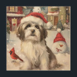 Quadro De Madeira Havanese Winter Wonderland Christmas Joy<br><div class="desc">Este design festivo captura o espírito alegre da época de férias, apresentando um adorável filhote vestindo um chapéu de Papai Noel. O cachorro está aninhado numa terra maravilhosa de inverno, completo com um boneco de neve, uma árvore de Natal decorada, e presentes lindamente envoltos. Os flocos de neve caem suavemente,...</div>