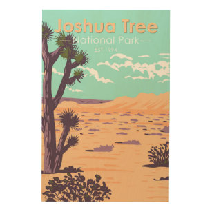 Quadro De Madeira Joshua Tree National Park Primaveras Vintage