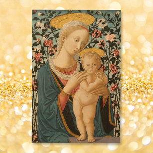 Quadro De Madeira Madonna Child Jesus Virgem Mary Vintage Pintura